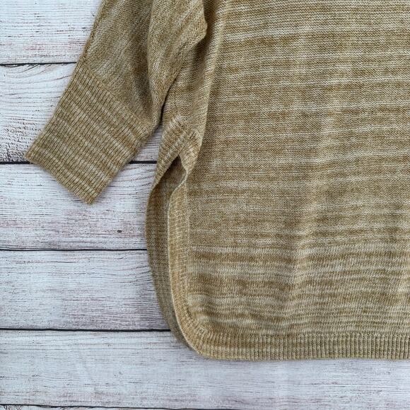 Field and Flower Anthropologie Split Hem Tunic Sweater Womens Medium Beige - Picture 8 of 12